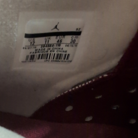 Jordan Kids High-Top Sneakers - White and Burgundy - Picture 2 of 7